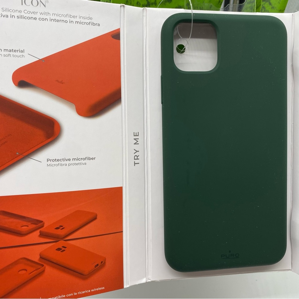 PURO Italian Style ICON Soft+Microfibre Inside iPhone 11 PRO MAX in Dark Green